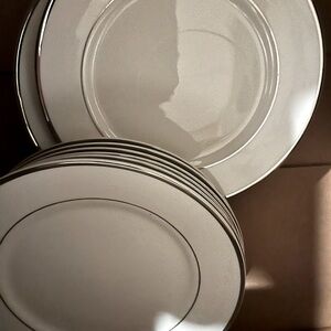 Fine china dishes, small plates and dinner plates